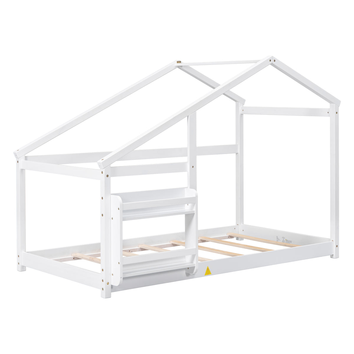 Twin Platform Bed White Finish