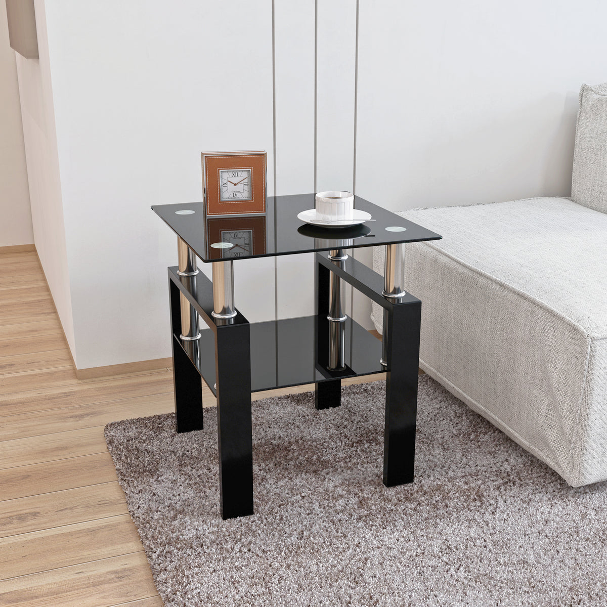 Black Glass Coffee Table – Square