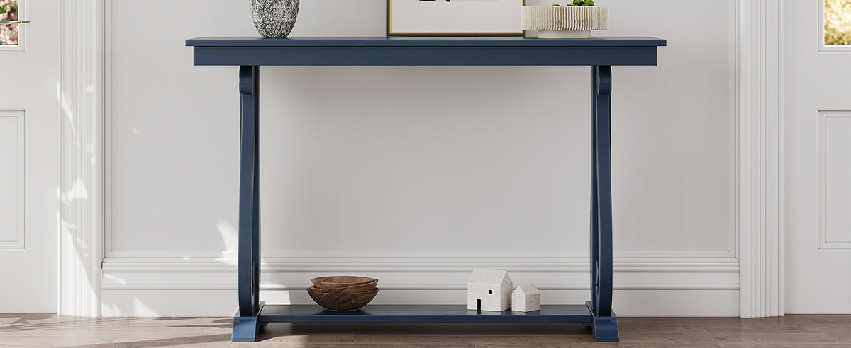 Rustic Console Table 48-Inch Navy Finish