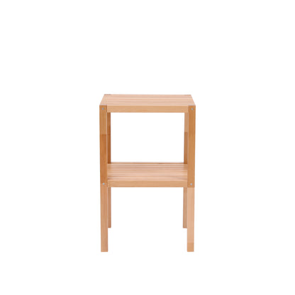 Natural Birch 3-Tier Bathroom Storage Shelf – Solid Wood Freestanding Organizer Rack