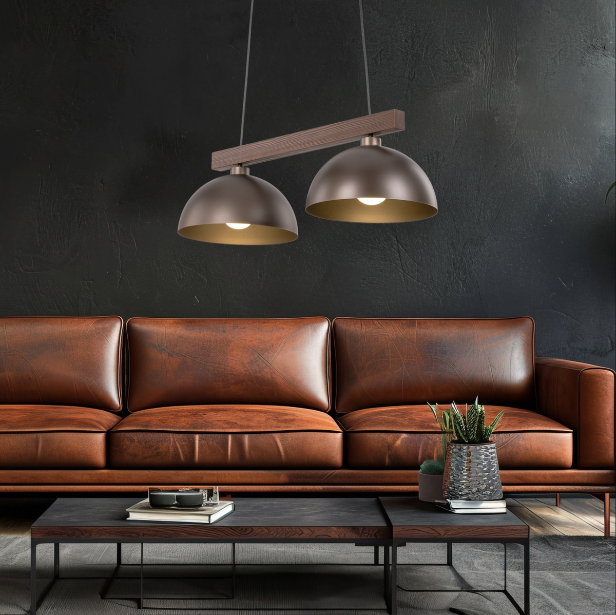 OSLO Brown Scandinavian Pendant Light 2