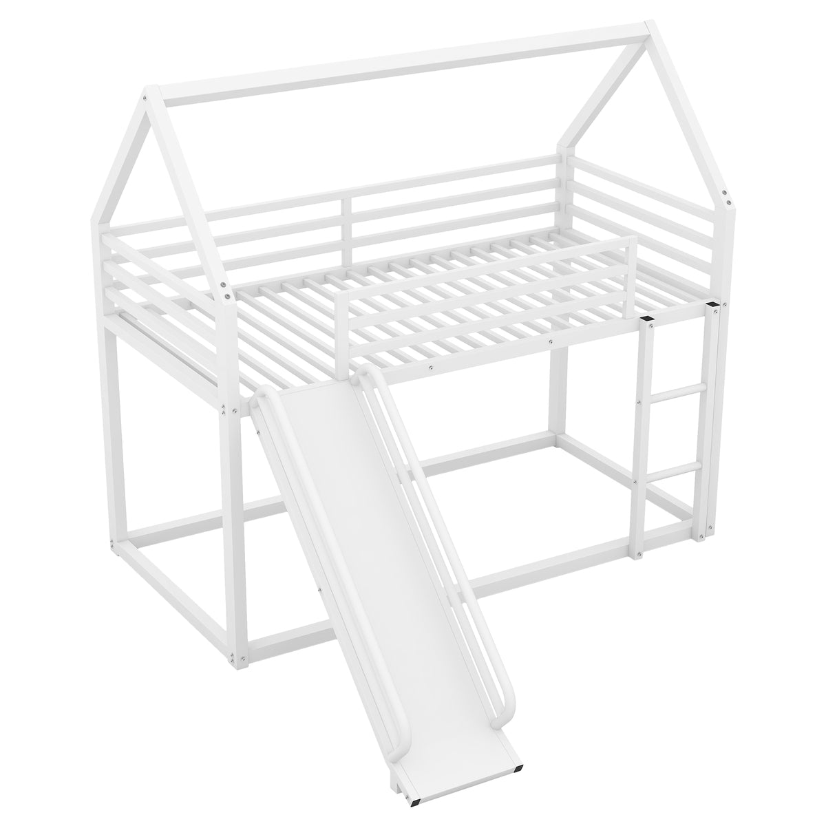 Twin House Bunk Bed White