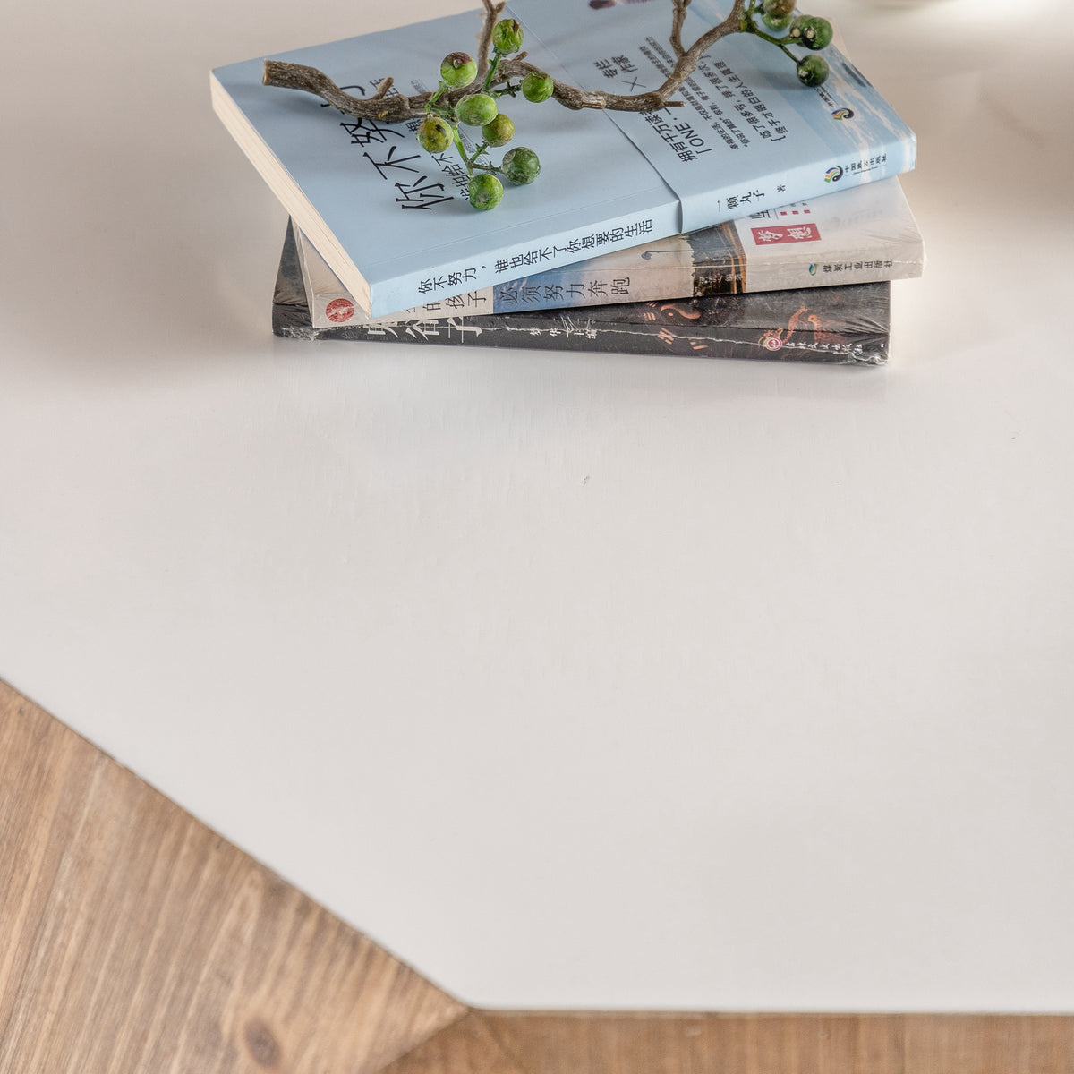 White & Oak Embossed Coffee Table – Vintage Fir Wood with 3D Relief Pattern