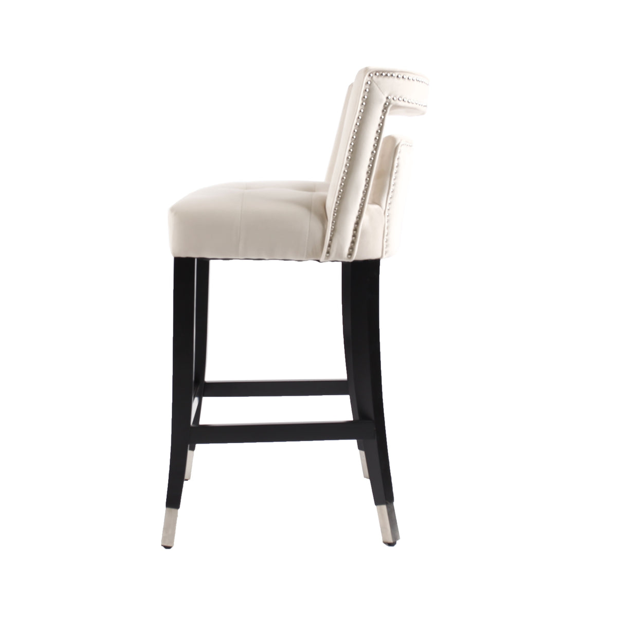 Suede Velvet Barstools Set of 2