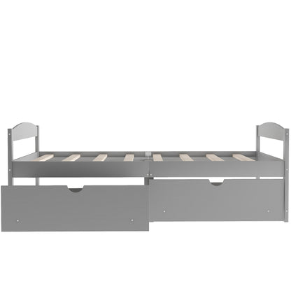 Twin Platform Bed Gray