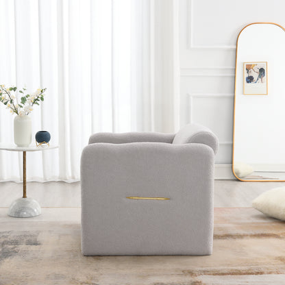 Wavy Armrest Accent Chair Light Gray