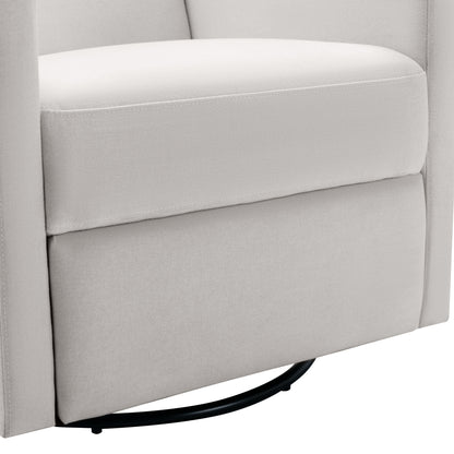 Beige Modern Upholstered Rocker Recliner Chair
