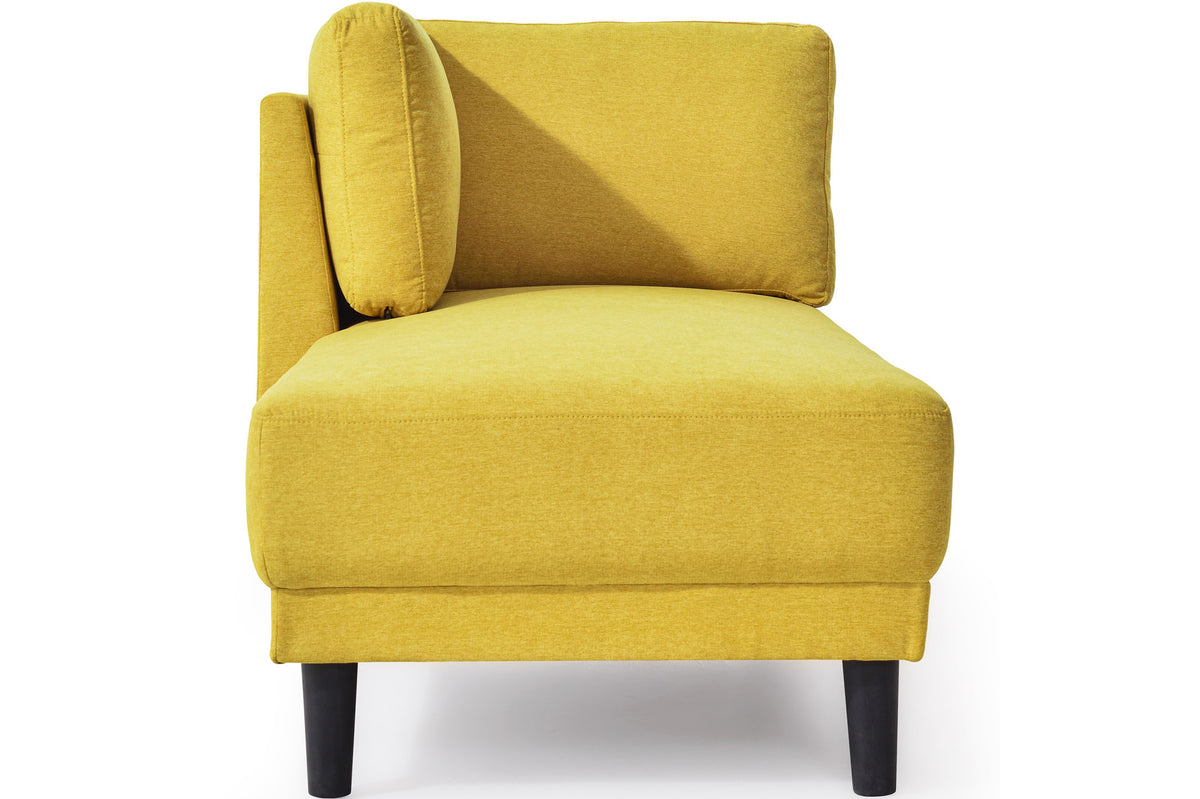 Mid-Century Fabric Chaise Lounge Beige