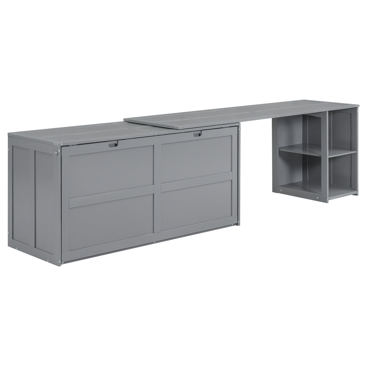 Queen Murphy Bed with Rotating Base Gray