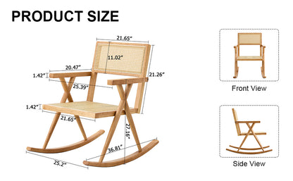 Outdoor Rattan Rocking Chair – Gray Wicker
