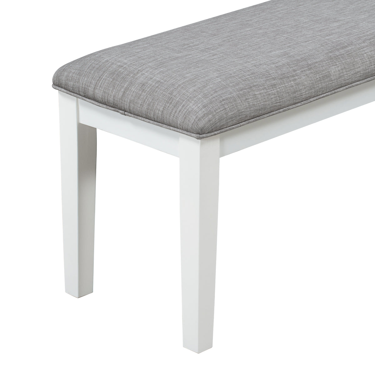 6-Piece Dining Set with Bench White and Gray
