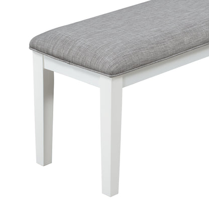 6-Piece Dining Set with Bench White and Gray