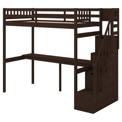Loft Bed with Storage Espresso