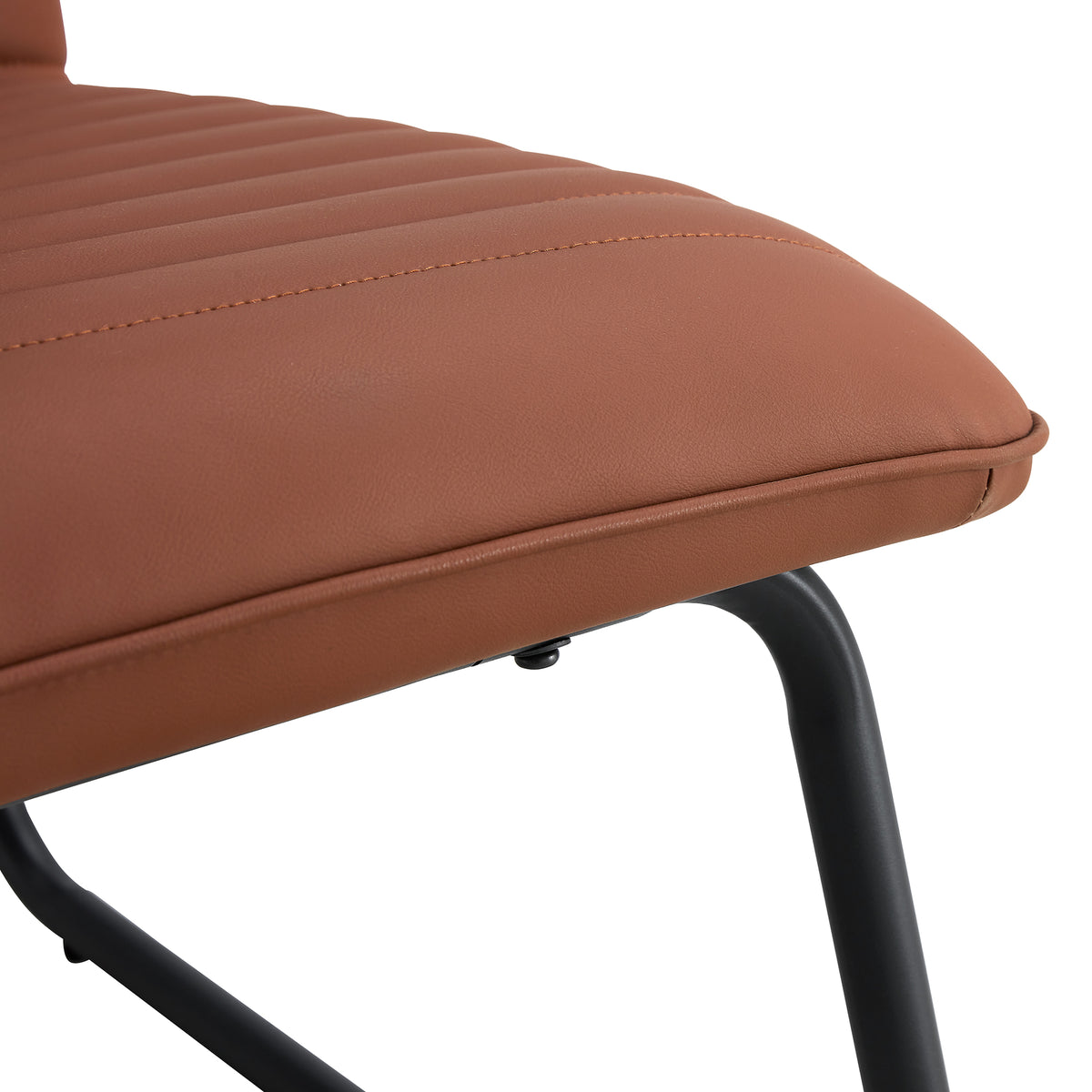 Brown Armless Lounge Chair – Black Legs