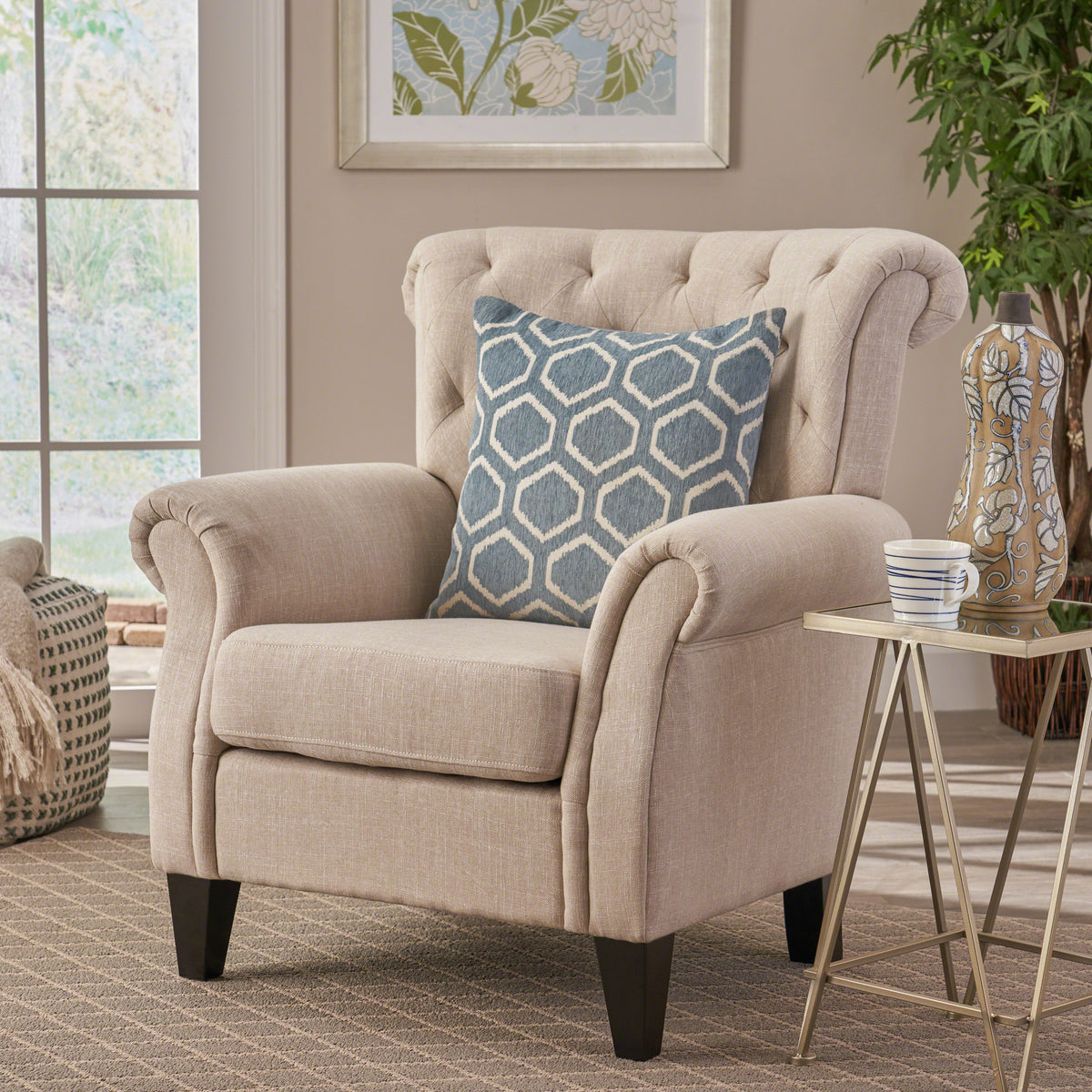 Springfield Tufted Accent Chair Gray