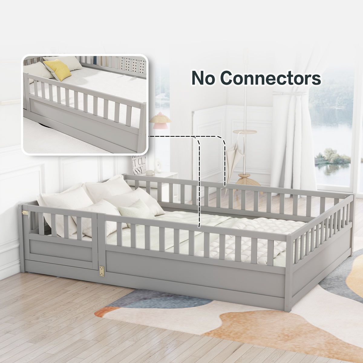 Montessori Floor Bed Gray