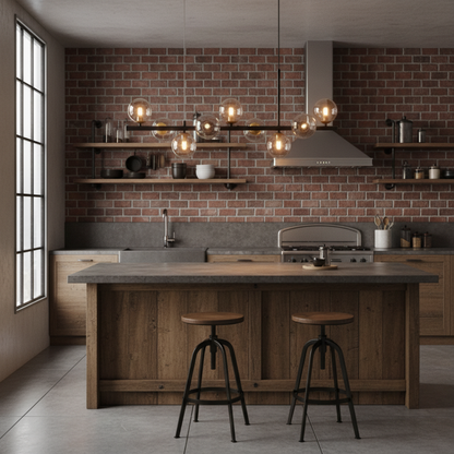 Horizon Bar Pendant with Smoked Globes