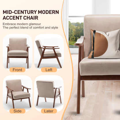 Oakwood Accent Armchair – Beige Linen