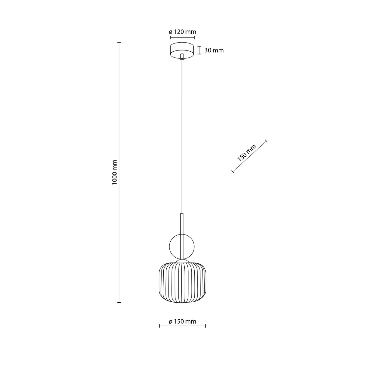 SOPHIA Mid-Century Glass Pendant Light