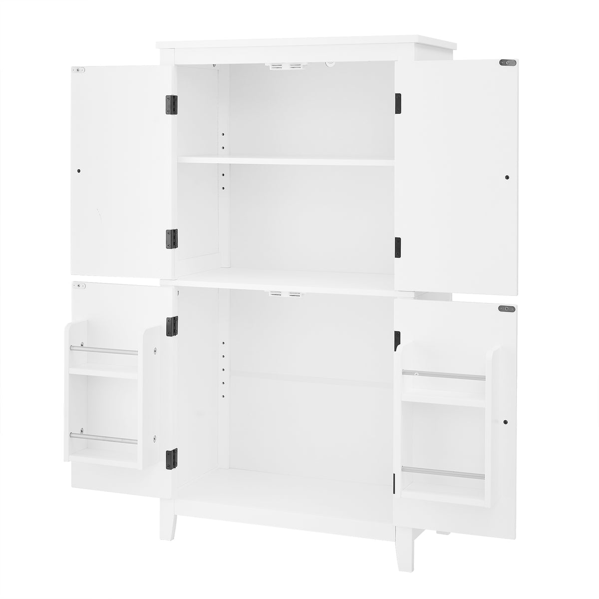 White Bathroom Floor Cabinet Adjustable Shelf