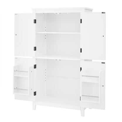White Bathroom Floor Cabinet Adjustable Shelf