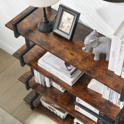 4-Tier Industrial Metal Bookshelf