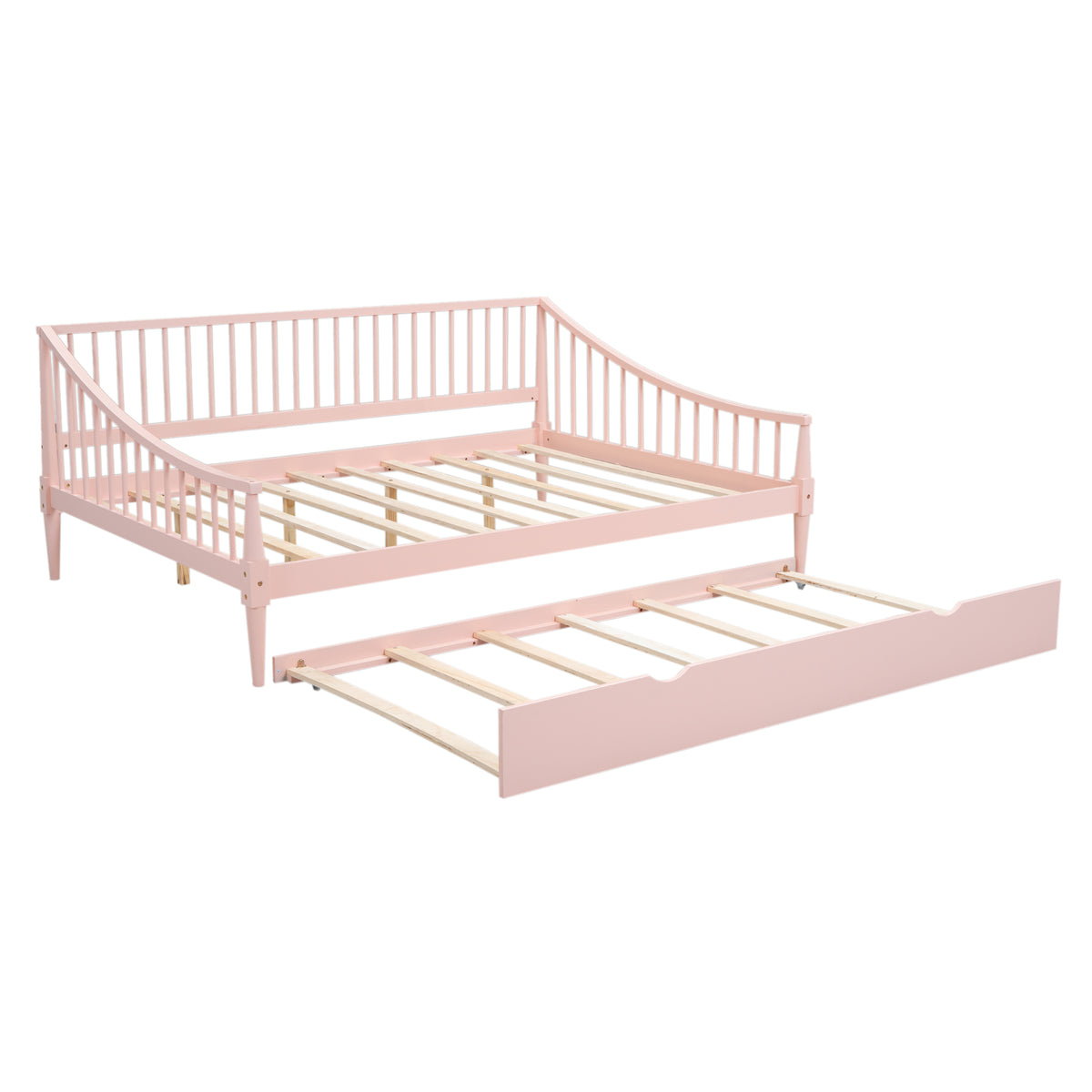 Full Daybed with Trundle Pink Finish