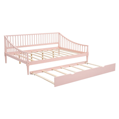 Full Daybed with Trundle Pink Finish