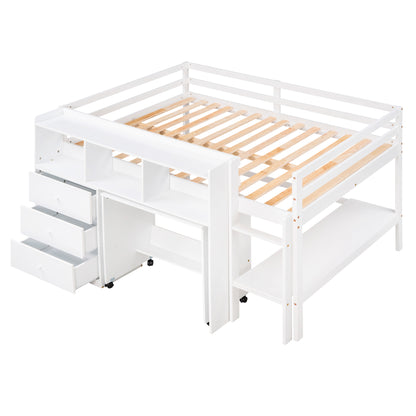 Low Loft Bed White