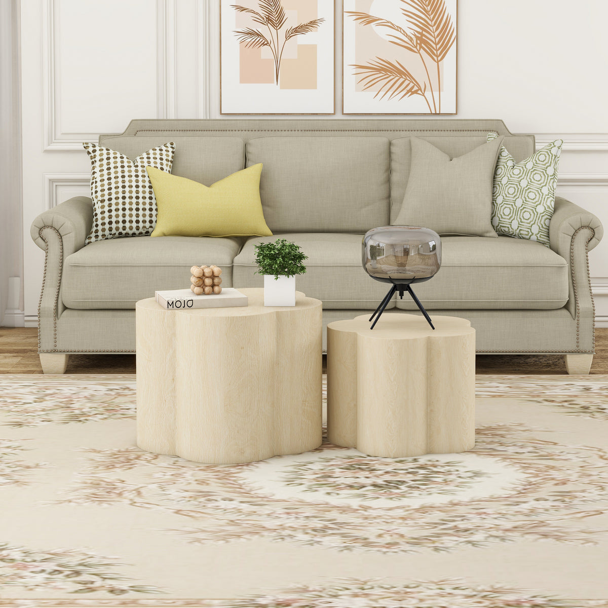 Black 2-Piece Cloud Coffee Table Set – Modern Nesting Tables