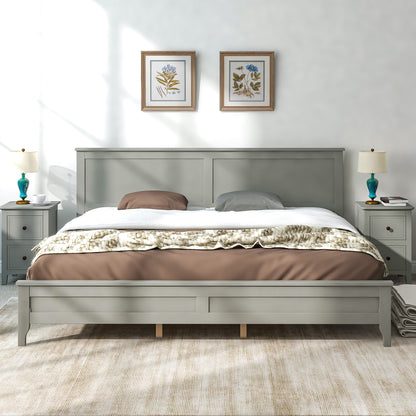 Gray Platform Bed King