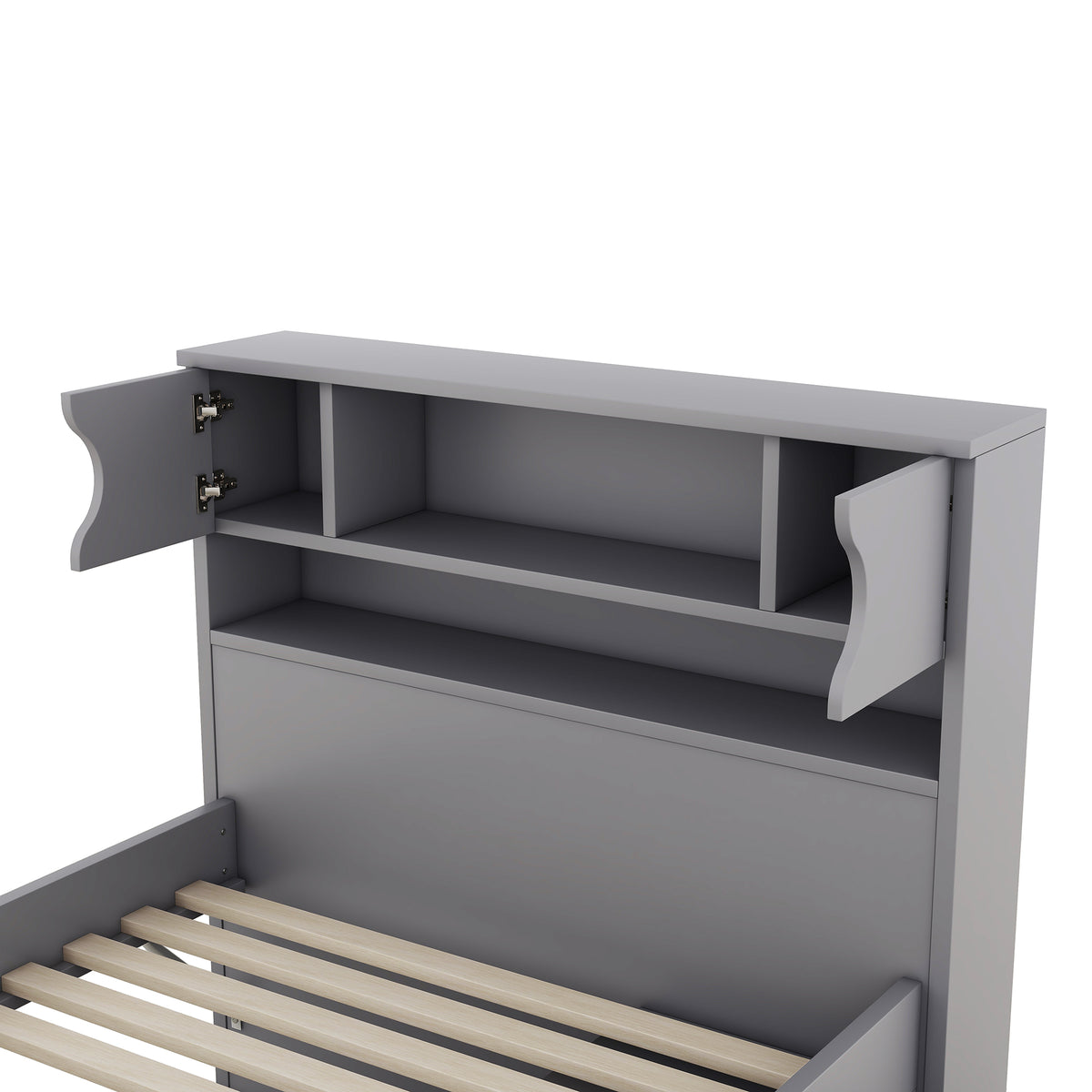 Twin Captain Platform Bed Gray