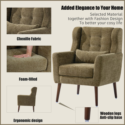 Upholstered Modern Accent Chair Foam Filled Gray