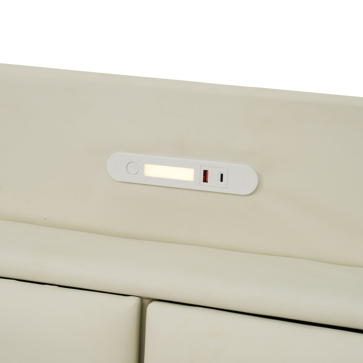 Platform Bed with Sensor Light and USB Beige