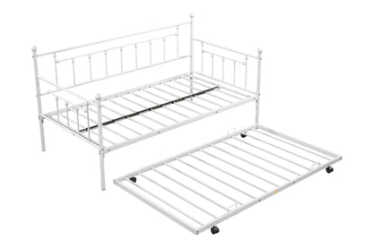 Metal Double Platform Bed Light Gray