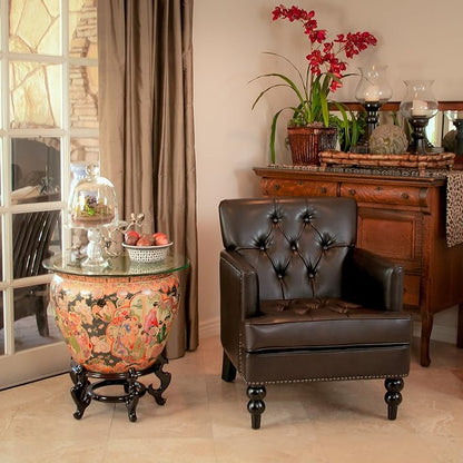 Harrison Tufted Club Chair – Charcoal Gray
