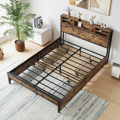 Modern Upholstered Platform Bed Gray