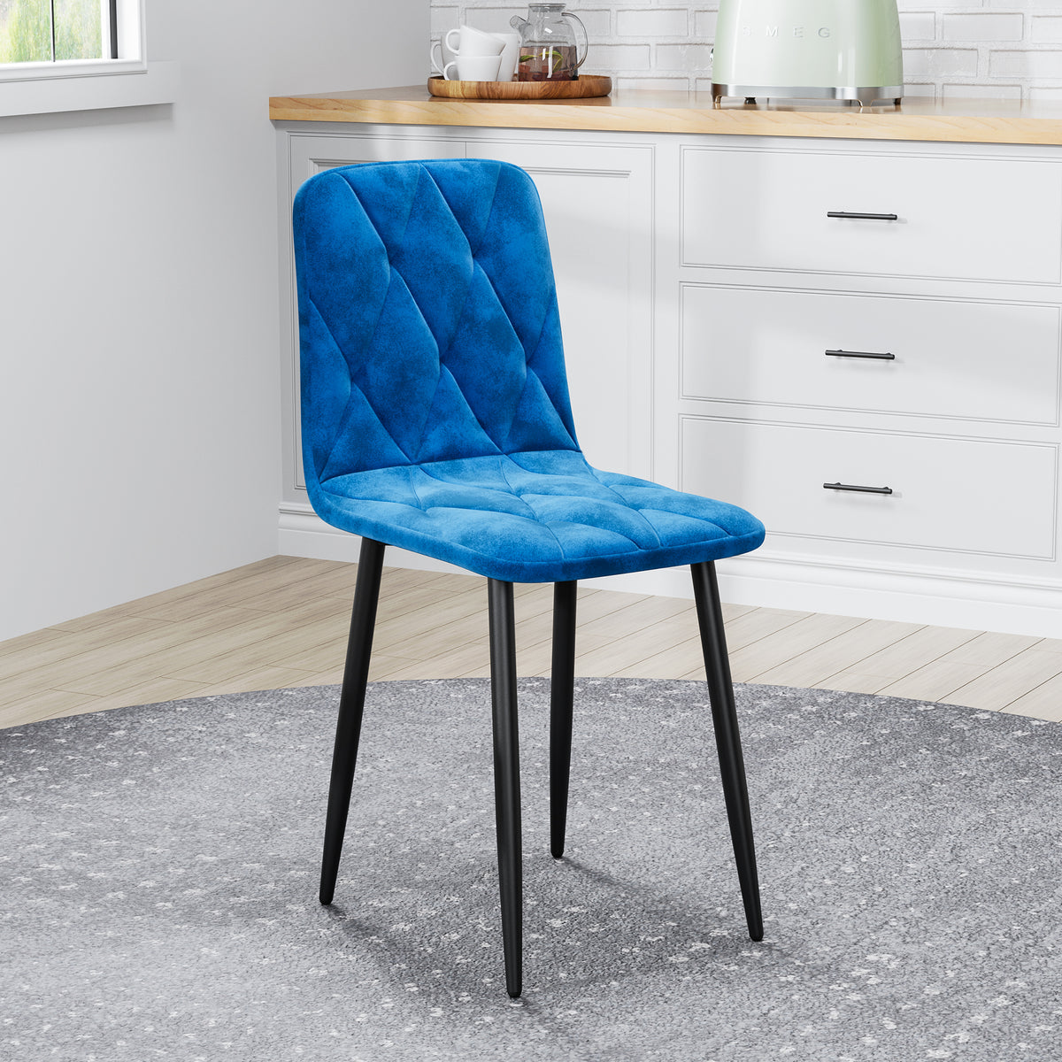 Velvet Dining Chair Set (4 pcs) – Modern Kitchen Style