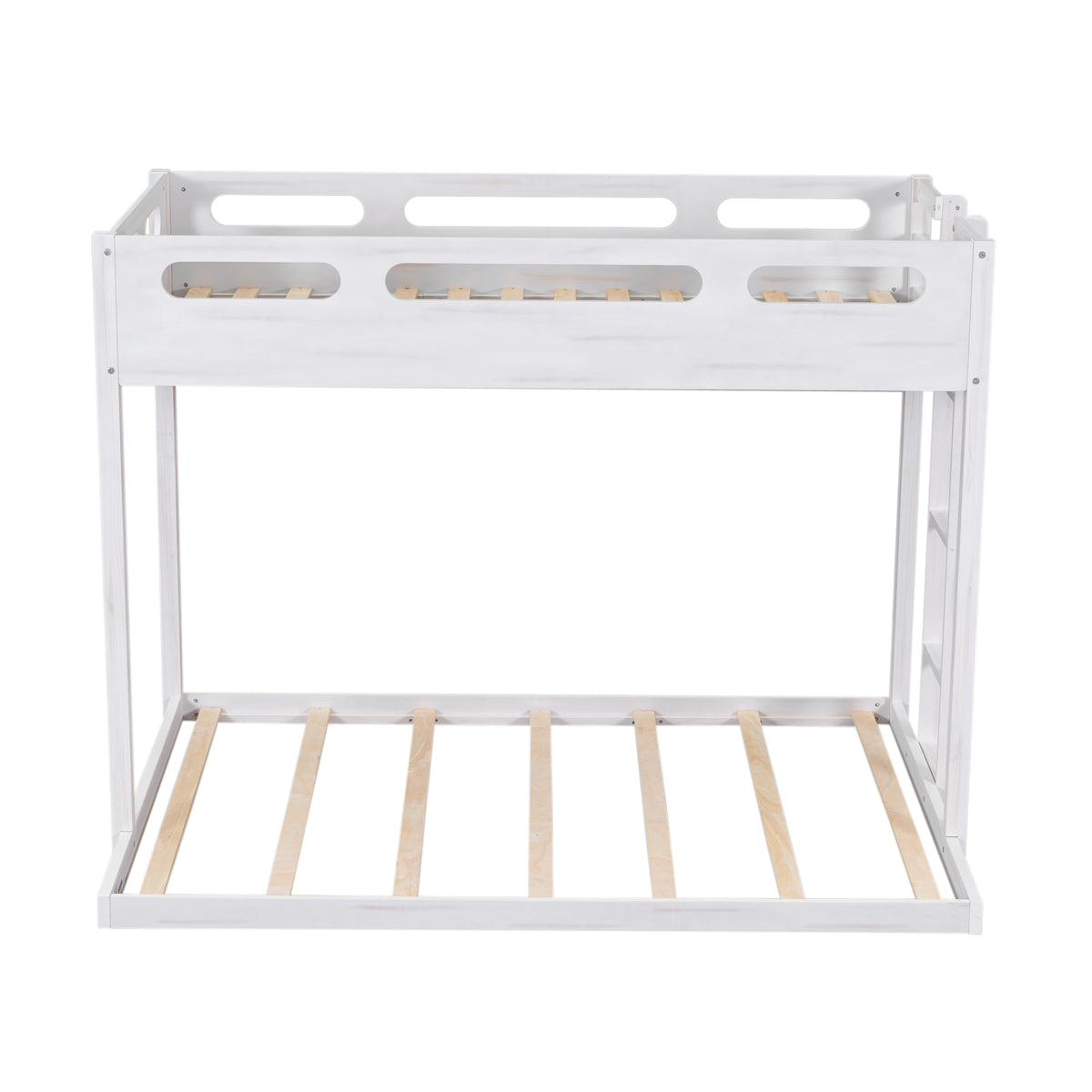 Full Bunk Bed with Ladder White