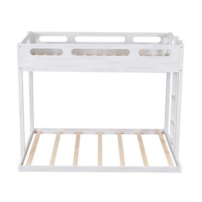 Full Bunk Bed with Ladder White