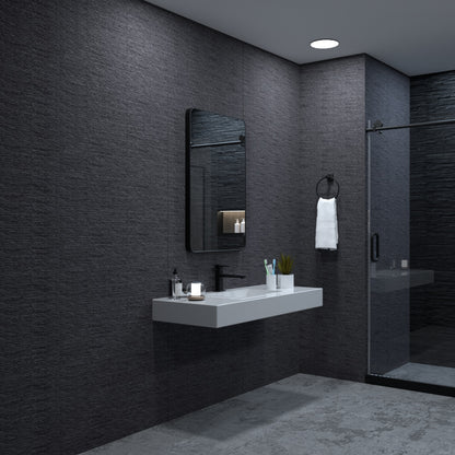 Aluminum Bathroom Mirror Matte Black
