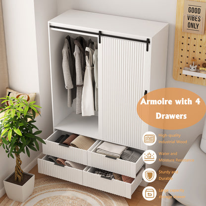 Tall Armoire Wardrobe White