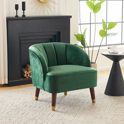 Upholstered Barrel Accent Chair Gray