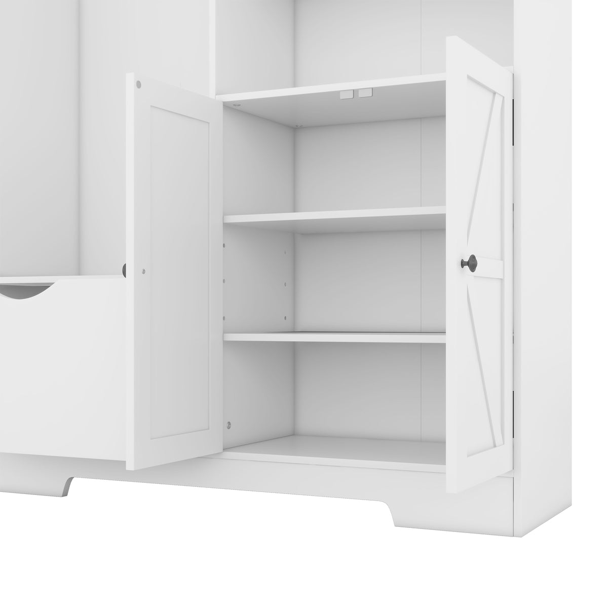 Hall Tree Storage Cabinet White