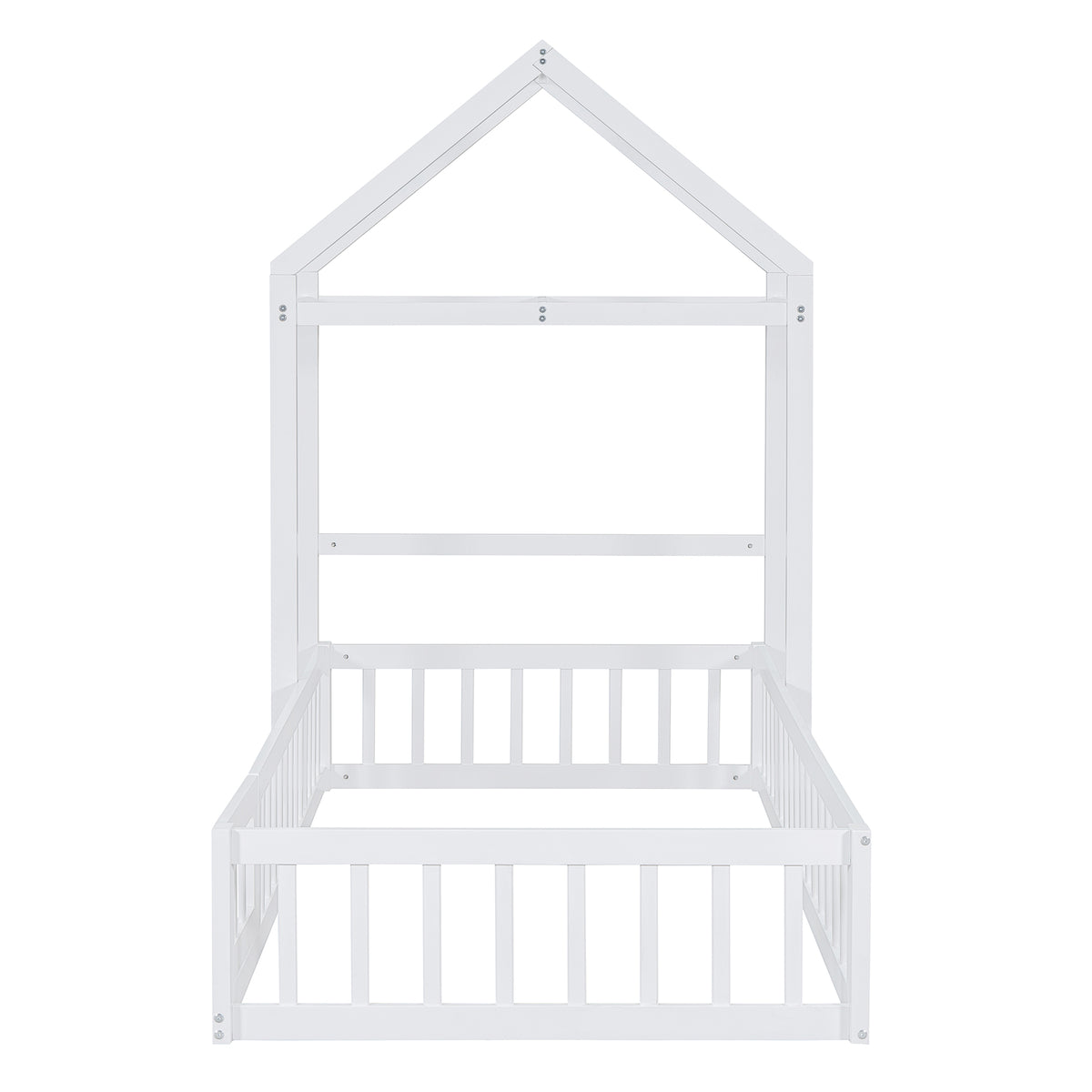 Wooden Twin Bed with Clothes Drying Rack Pink