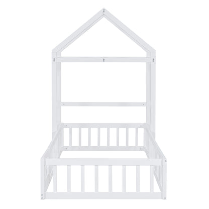 Wooden Twin Bed with Clothes Drying Rack Pink