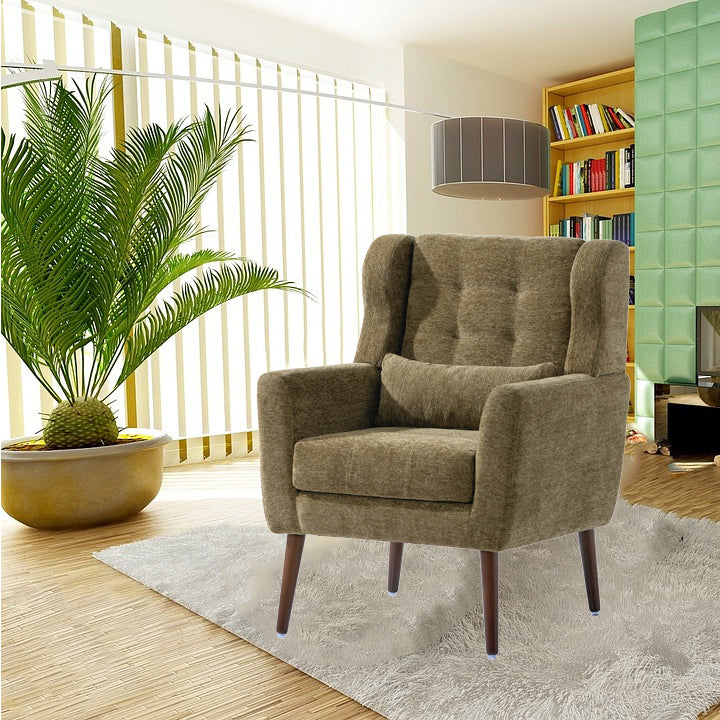 Upholstered Modern Accent Chair Foam Filled Gray