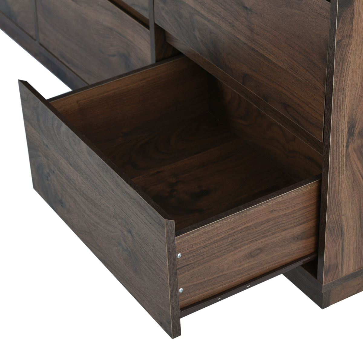 Mid-Century 9-Drawer Dresser Dark Brown
