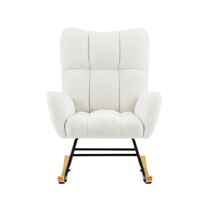 Teddy Fabric Rocking Chair Off White