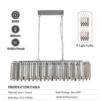 Oval Crystal Ceiling Chandelier